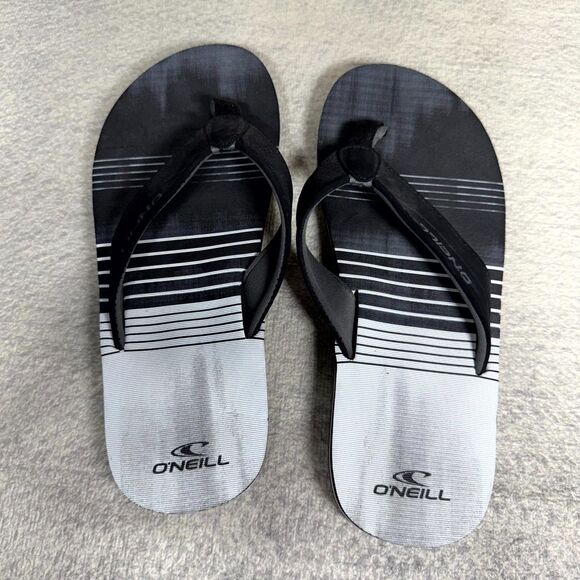 O'NEILL Flip Flops Black/White Color Mens Size 12‎ - Picture 1 of 7